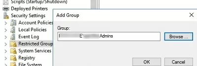 add domain security group to to local windows admins using gpo