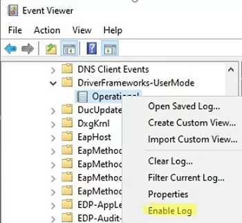 enable usb connection logs in windows event viewer