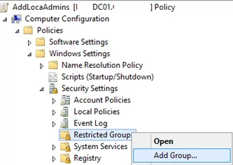 gpo restricted group policy