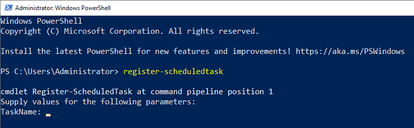 windows task scheduler run powershell script