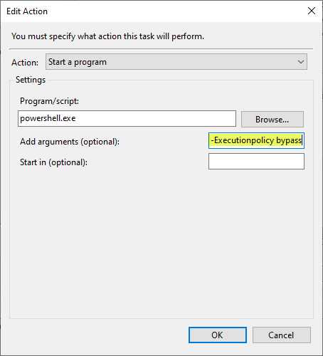 windows task scheduler powershell script